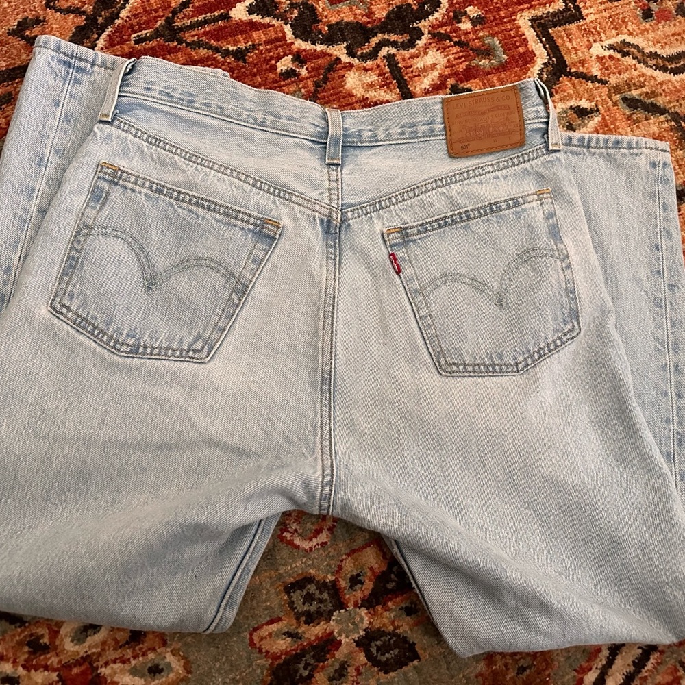Blue 501 Original Cropped Jeans